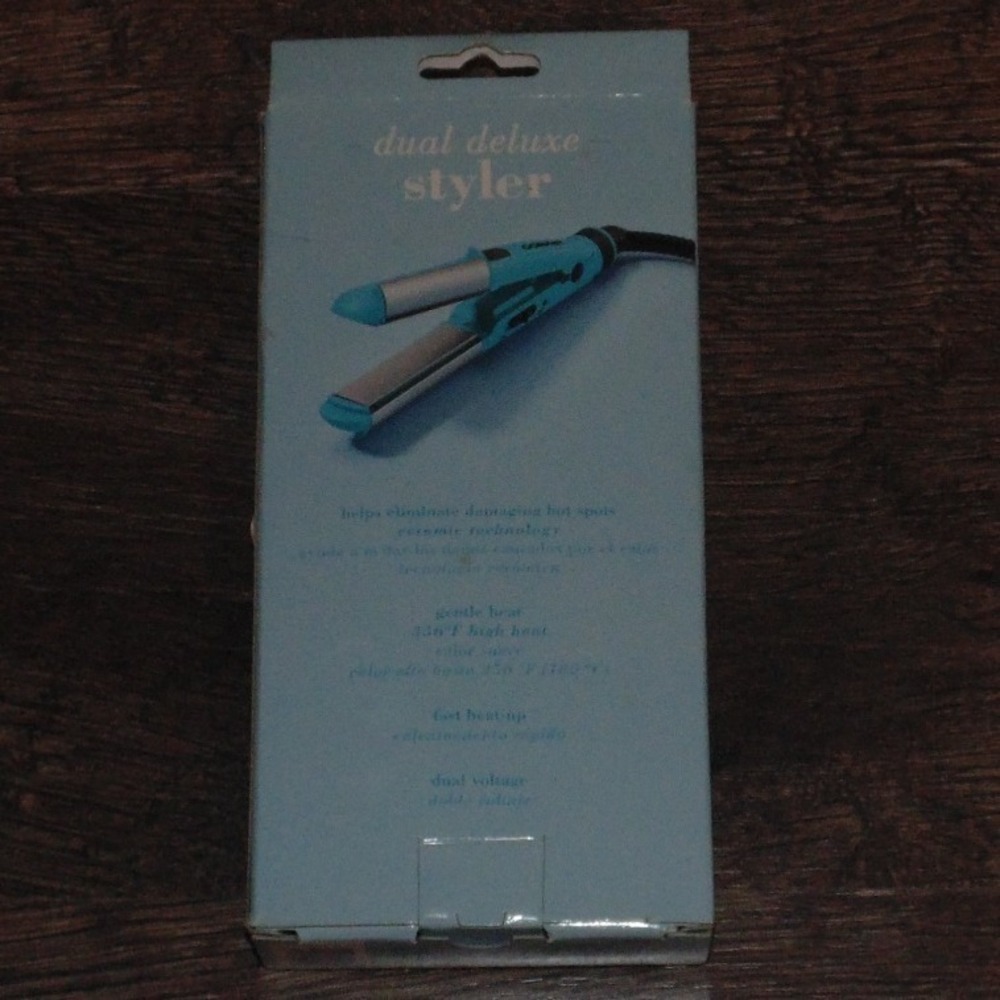 Conair Dual Deluxe Styler Mini Flat Iron Teal Blue Good Ceramic Travel Size - Picture 7 of 7